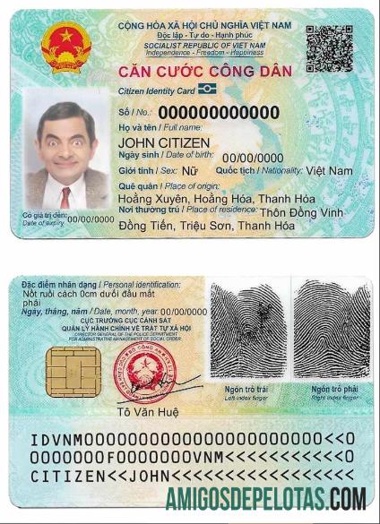 Modelo de cartão de identificação do Vietnã